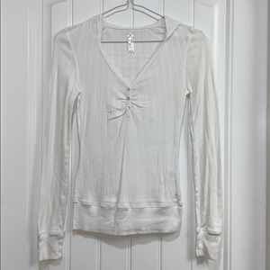 White long sleeve with hood